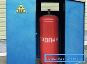 Хранение баллона в металлическом контейнере Хранение баллона в металлическом контейнере