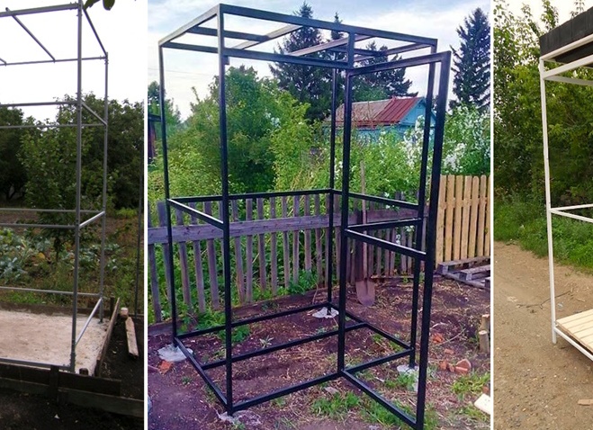 Как выстроить душ из профильной трубы своими руками на даче