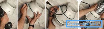 На фото – установка канального вентилятора На фото – установка канального вентилятора