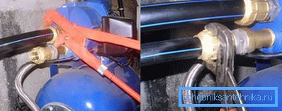 Подключаем всасывающую трубу к входному отверстию устройства. Подключаем всасывающую трубу к входному отверстию устройства.