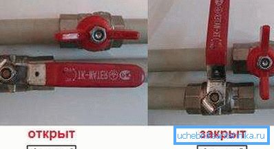 Положения рукояток крана в разных режимах