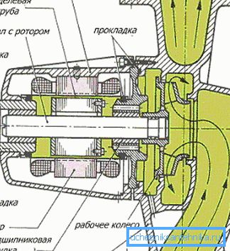Схема насоса с мокрым ротором Схема насоса с мокрым ротором