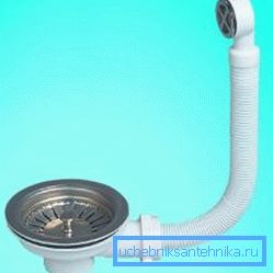 Сифон для умывальника с переливом из гофрированной пластиковой трубы Сифон для умывальника с переливом из гофрированной пластиковой трубы