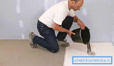 Заливка трапа и утеплителя Заливка трапа и утеплителя